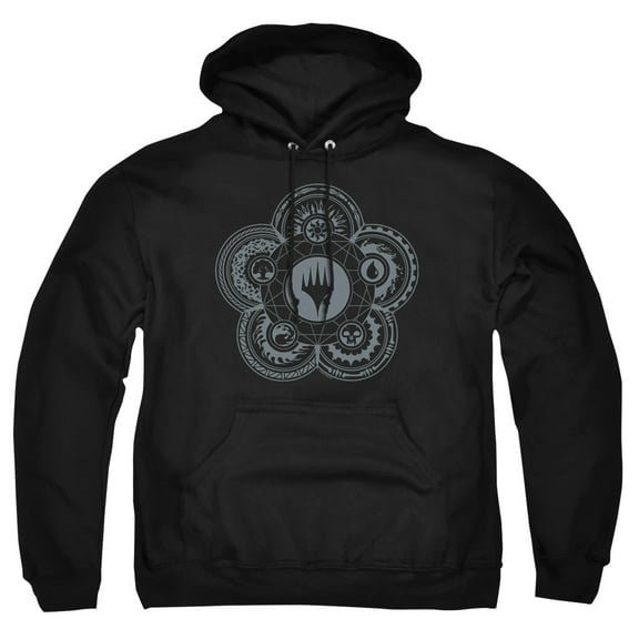 Magic The Gathering Icon Glyph Unisex Adult Pull-Over Heather Hoodie, Large, Black