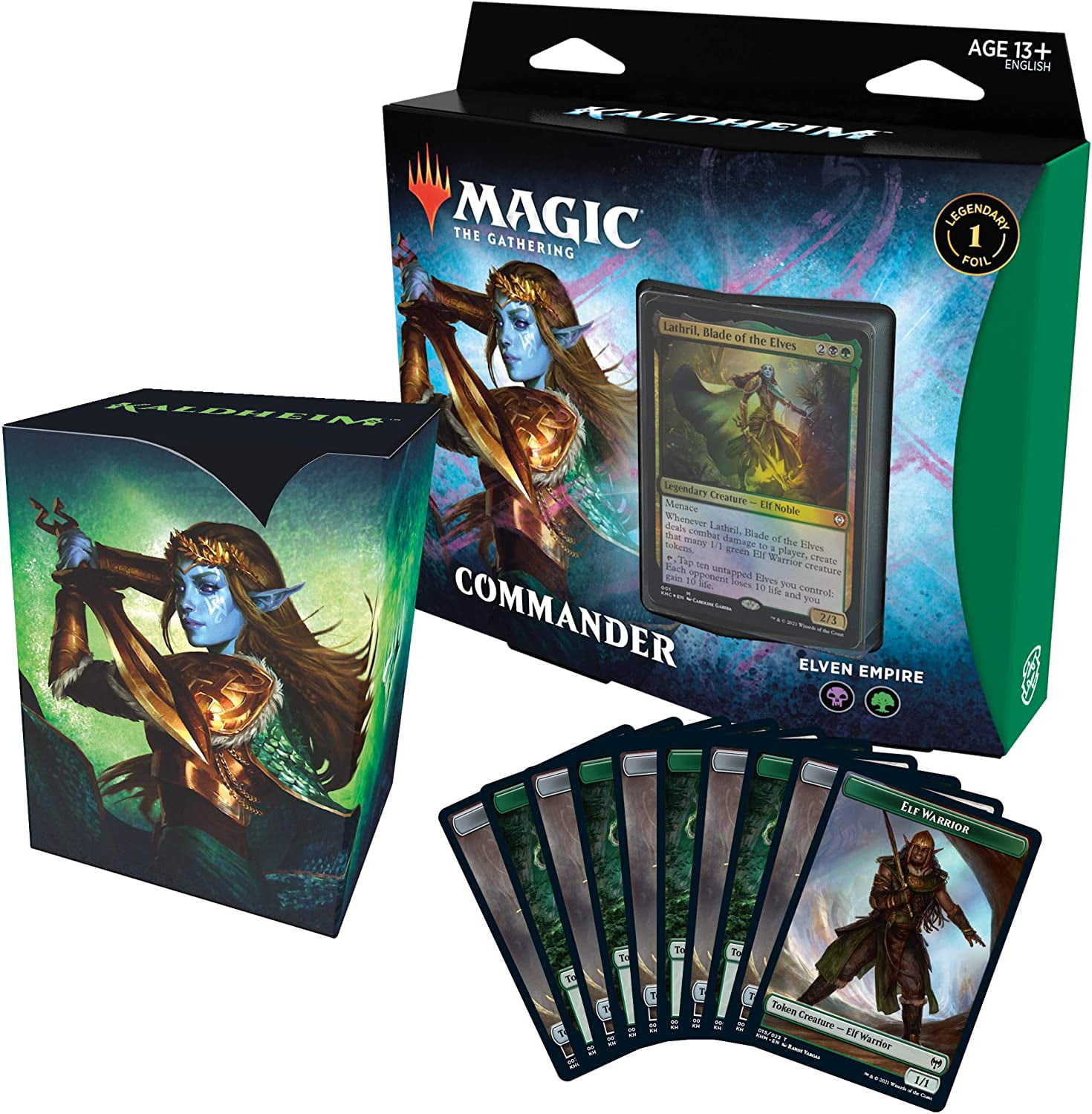 Magic: The Gathering Kaldheim Commander Deck – Elven Empire | 100 Card Ready-to-Play Deck | Green-Black