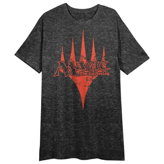 Magic The Gathering Logo Women's Black Heather Sleep Shirt-Medium