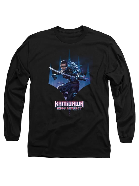 Magic The Gathering MTG ND Logo Art Unisex Adult Long-Sleeve T Shirt (Large) Black