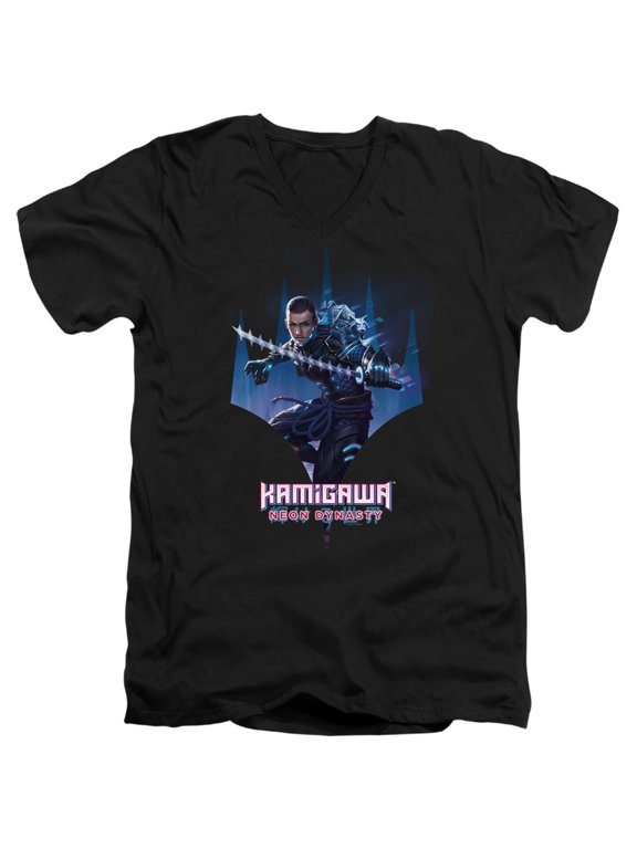 Magic The Gathering MTG ND Logo Art Unisex Adult V-Neck T Shirt,Black, Large