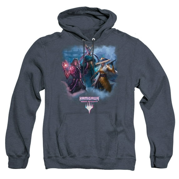 Magic The Gathering MTG ND Planeswalkers Unisex Adult Pull-Over Heather Hoodie,Navy, Medium