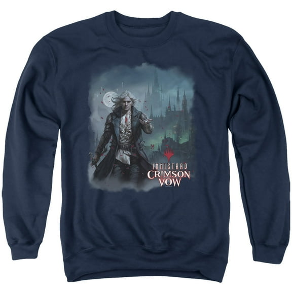 Magic The Gathering Main Key Art Unisex Adult Crewneck Sweatshirt,Navy, Small