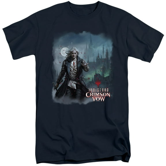 Magic The Gathering Main Key Art Unisex Adult Tall T Shirt,Navy, 3X-Large