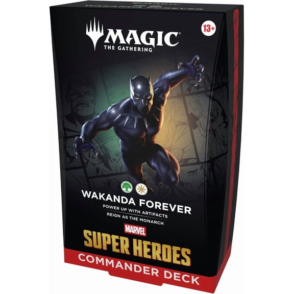 Magic: The Gathering Marvel Super Heroes Commander Deck - Wakanda Forever (100-Card Deck + Accessories)