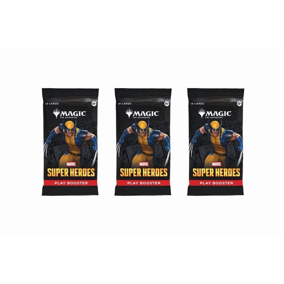 Magic: The Gathering Marvel Super Heroes Play Booster Pack Lot - 3 Packs