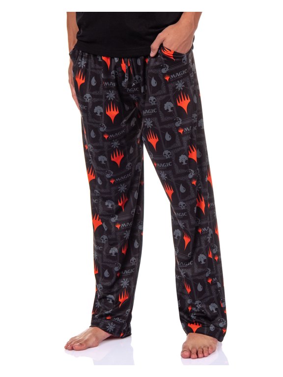 Magic The Gathering Men's Pajama Lounge Pants Allover Planeswalker Design Adult Loungewear