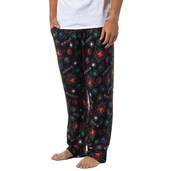 Magic: The Gathering Mens' Mana Symbols Card Game Sleep Pajama Pants