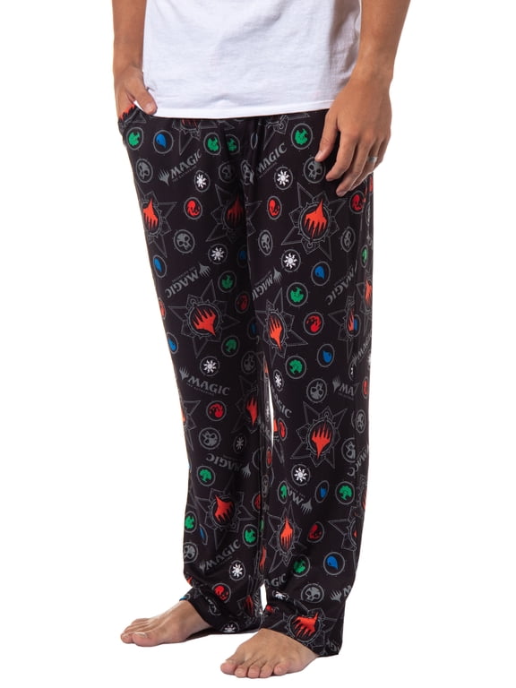 Magic: The Gathering Mens' Mana Symbols Card Game Sleep Pajama Pants