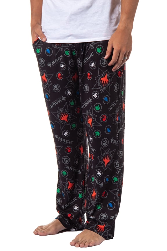 Magic: The Gathering Mens' Mana Symbols Card Game Sleep Pajama Pants