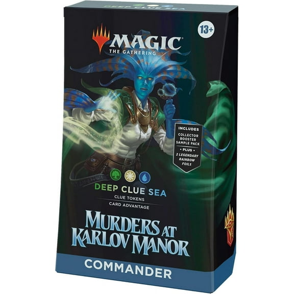 Magic: The Gathering Murders at Karlov Manor Commander Deck - Deep Clue Sea (100-Card Deck, 2-Card Collector Booster Sample Pack + Accessories)