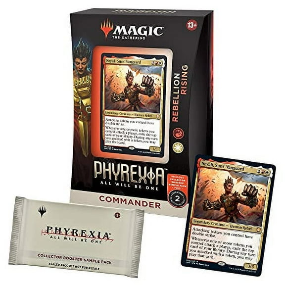 Magic: The Gathering Phyrexia: All Will Be One Commander Deck Rebellion Rising (Red & White) + Collector Booster Sample Pack