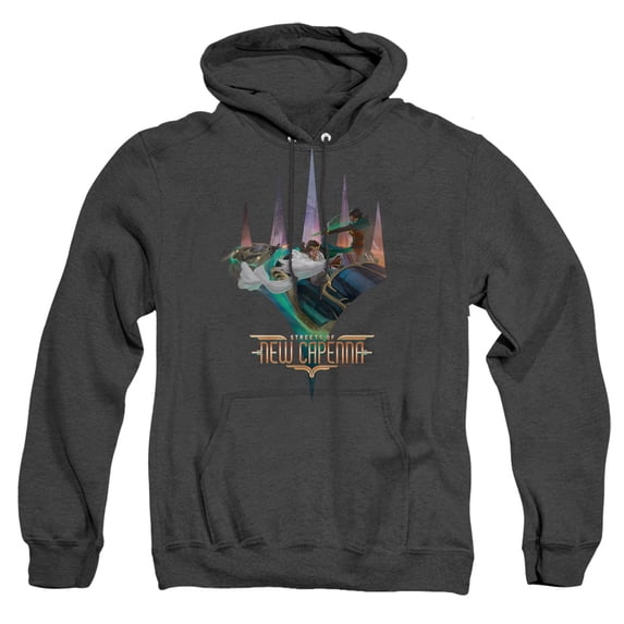 Magic The Gathering Planeswalker Logo Unisex Adult Pull-Over Heather Hoodie,Black, Small