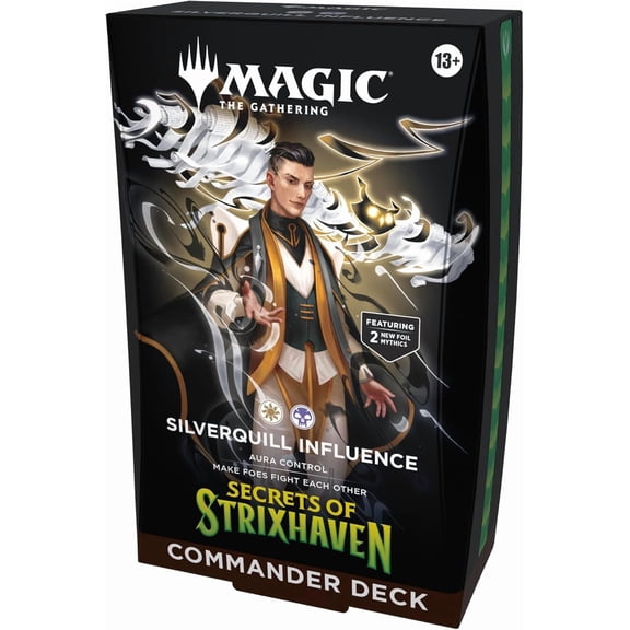 Magic: The Gathering Secrets of Strixhaven Commander Deck - Silverquill Influence (100-Card Deck, Deck Box + Accessories)