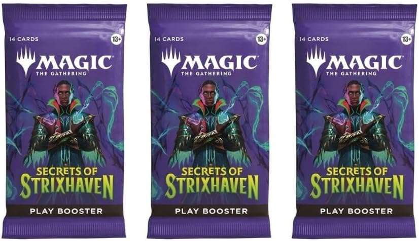 Magic The Gathering Secrets of Strixhaven LOT of 3 PLAY Booster Packs