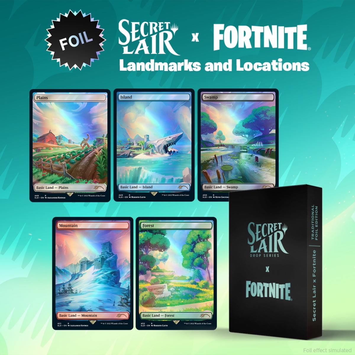 Magic The Gathering TCG Secret Lair x Fortnite Landmarks and