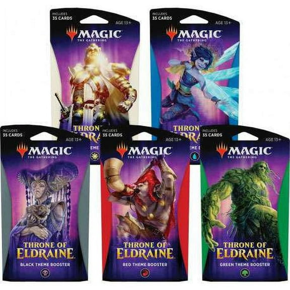 Magic The Gathering Throne of Eldraine Set of All 5 Theme Boosters