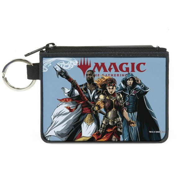 Magic: The Gathering Wallet, Coin Purse, Magic Three Planeswalker Group Pose and Title Logo Light Blue, Canvas