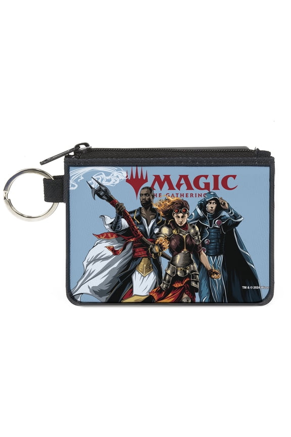 Magic: The Gathering Wallet, Coin Purse, Magic Three Planeswalker Group Pose and Title Logo Light Blue, Canvas