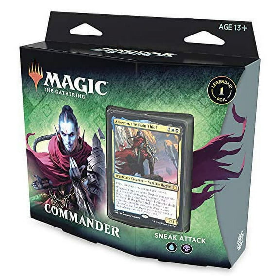 Magic: The Gathering Zendikar Rising Commander Deck Sneak Attack | 100 Card Ready-to-Play Deck | 1 Foil Commander | Blue-Black