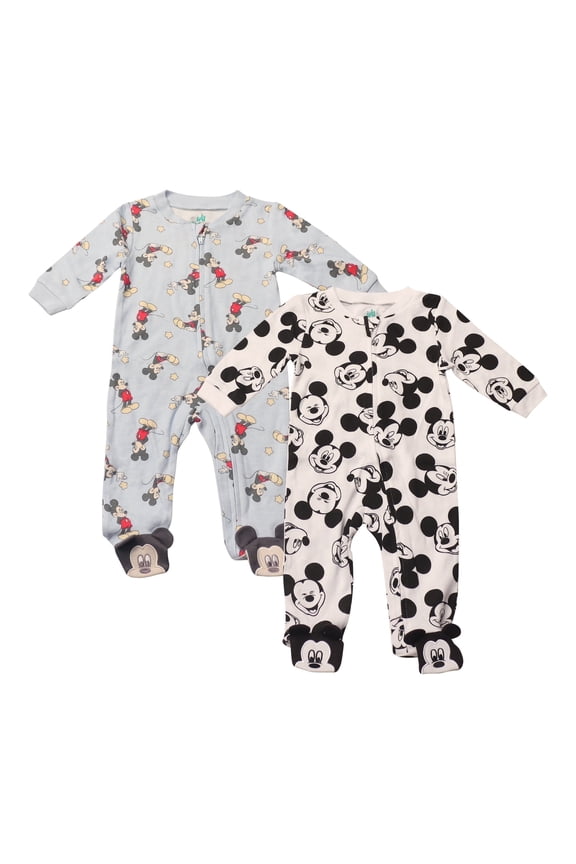 Clothes Baby Boys 2-Pack Quilted Footed Coveralls - Mickey Mouse, Winnie the Pooh and Dumbo (0/3M-6/9M)