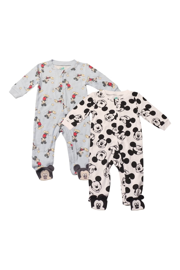 Clothes Baby Boys 2-Pack Quilted Footed Coveralls - Mickey Mouse, Winnie the Pooh and Dumbo (0/3M-6/9M)