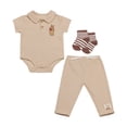 thumbnail image 1 of Disney Baby Boys 3-Piece Rib Pant Set – Short Sleeve Polo Bodysuit, Ribbed Jogger Pants & Socks – Mickey Mouse, Winnie the Pooh & Dumbo – Sizes (0-9M), 1 of 7