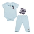 thumbnail image 1 of Disney Baby Boys 3-Piece Rib Pant Set – Short Sleeve Polo Bodysuit, Ribbed Jogger Pants & Socks – Mickey Mouse, Winnie the Pooh & Dumbo – Sizes (0-9M), 1 of 8