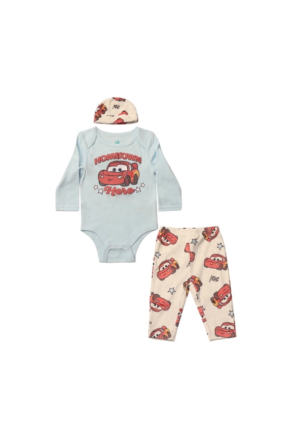 Clothes Baby Boys Bodysuit, Pants & Hat 3-Piece Outfit Set – Mickey Mouse, Lion King, Stitch, Pooh, Cars, & Spiderman (0/3M–6/9M)