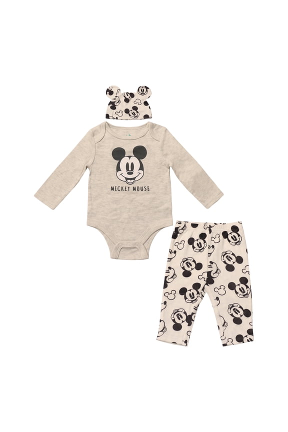 Clothes Baby Boys Bodysuit, Pants & Hat 3-Piece Outfit Set – Mickey Mouse, Lion King, Stitch, Pooh, Cars, & Spiderman (0/3M–6/9M)