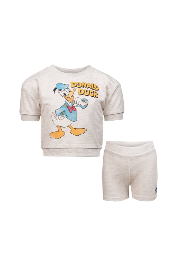 Clothes Baby Boys Front Back 2-Piece Short Outfit Set – Includes Tee & Shorts – Mickey Mouse Gray 12M