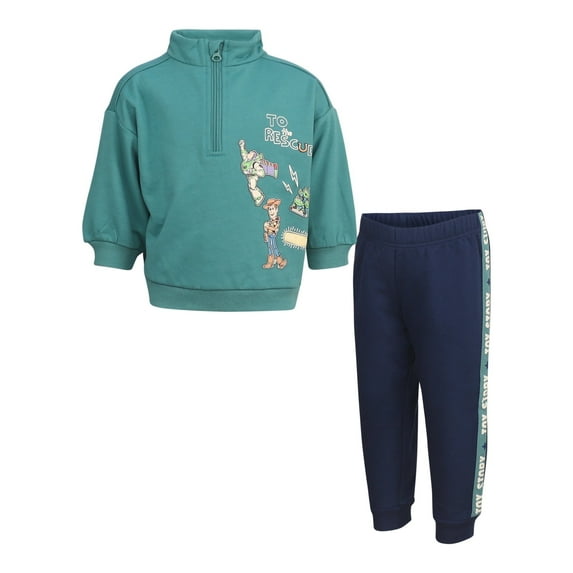 Disney Clothes Baby Boys Quarter Zip Fleece Sweatshirt and Pants Set – Mickey Mouse, Cars, Toy Story & Spiderman Outfit Set (12M–24M)