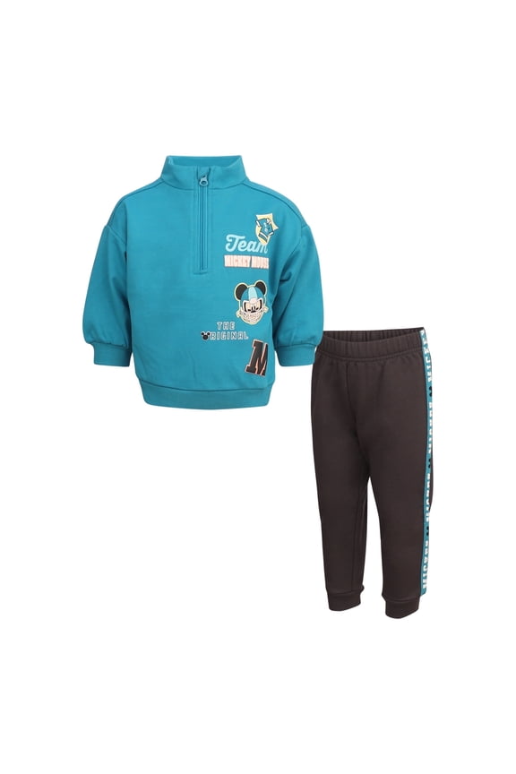 Clothes Baby Boys Quarter Zip Fleece Sweatshirt and Pants Set – Mickey Mouse, Cars, Toy Story & Spiderman Outfit Set (12M–24M)
