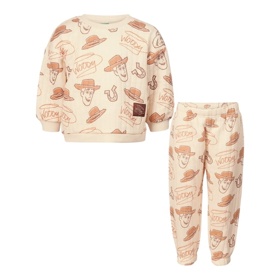 Disney Clothes Baby Boys Quilted Fleece Outfit Set Sweatshirt & Pants Mickey Mouse, Pooh, Toy Story, Lion King, Marvel & Star Wars (12Mā24M)