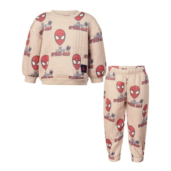 Disney Clothes Baby Boys Quilted Fleece Outfit Set Sweatshirt & Pants Mickey Mouse, Pooh, Toy Story, Lion King, Marvel & Star Wars (12M–24M)