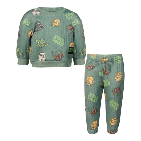Disney Clothes Baby Boys Quilted Fleece Outfit Set Sweatshirt & Pants Mickey Mouse, Pooh, Toy Story, Lion King, Marvel & Star Wars (12M–24M)