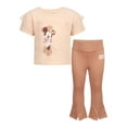 thumbnail image 1 of Disney Clothes Baby Girls 2-Piece Outfit Set – Stitch, Minnie Mouse, Jessie, Marie Short Sleeve Tee & Flare Leggings Set Infant (12M–24M), 1 of 8