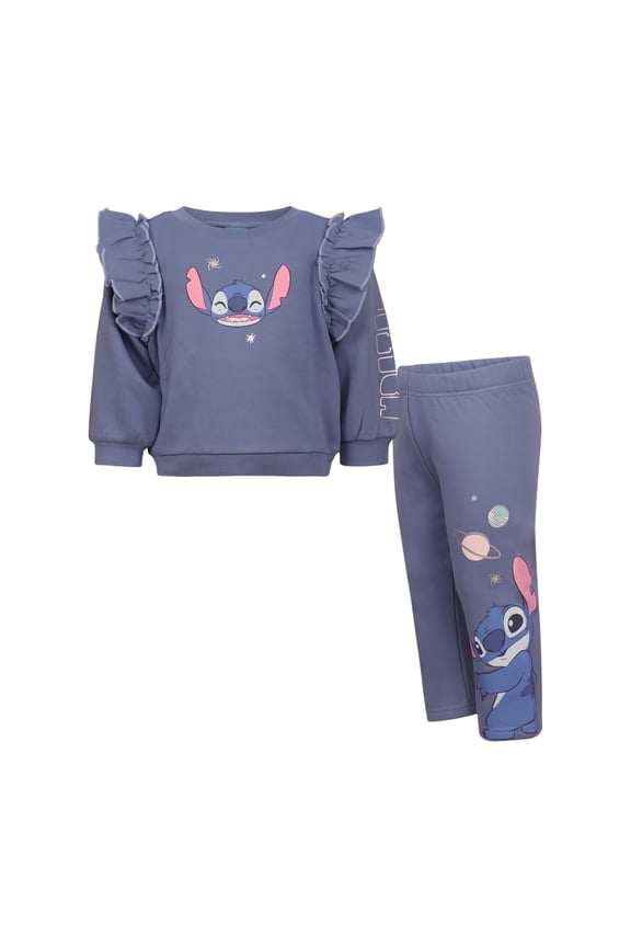 Clothes Baby Girls Sweatshirt & Pants Set – Marie, Lilo & Stitch, and Minnie Mouse Outfit Set (12M–24M)