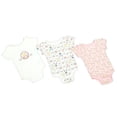 thumbnail image 1 of Disney Clothes Baby Girls 3-Pack Bodysuits – Winnie the Pooh Short Sleeve Bodysuit Set (Tan/White/Pink) 3/6M, 1 of 5