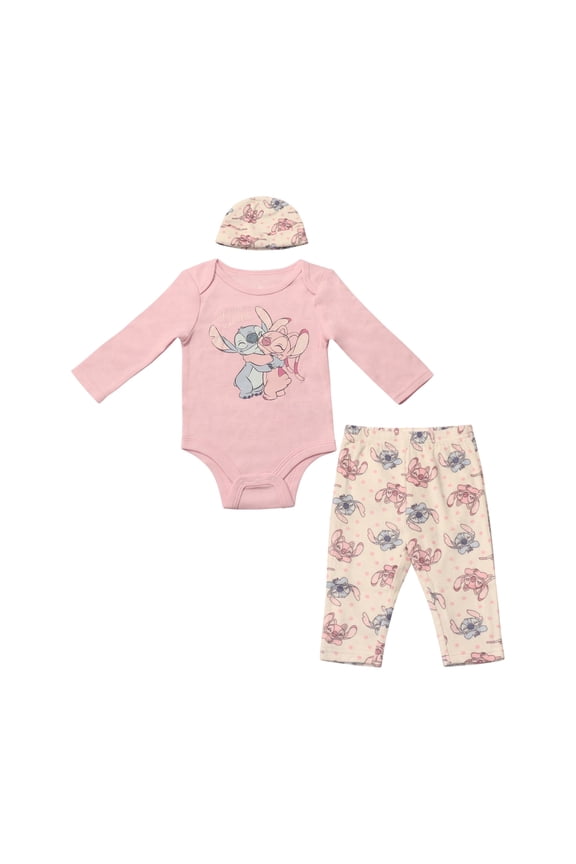 Clothes Baby Girls Bodysuit, Pants & Headband 3-Piece Outfit Set – Minnie Mouse, Bambi, Marie & Tinkerbell (0/3M–6/9M)