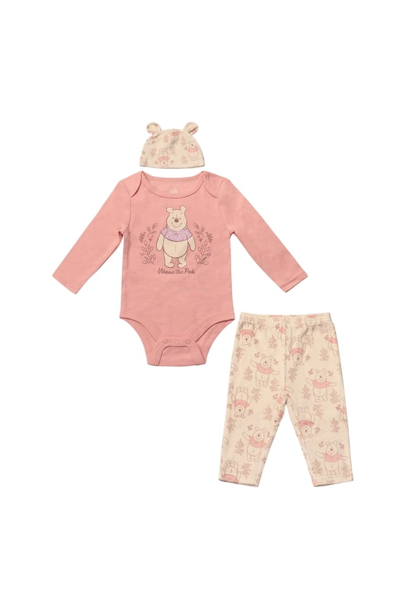 Clothes Baby Girls Bodysuit, Pants & Headband 3-Piece Outfit Set – Minnie Mouse, Bambi, Marie & Tinkerbell (0/3M–6/9M)