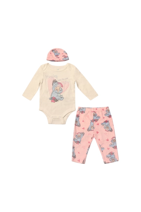 Clothes Baby Girls Bodysuit, Pants & Headband 3-Piece Outfit Set – Minnie Mouse, Bambi, Marie & Tinkerbell (0/3M–6/9M)