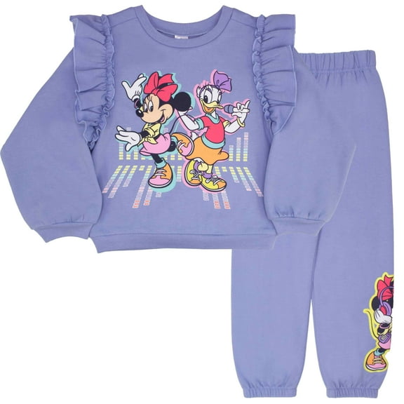 Disney Clothes Baby Girls Pant Set – Lilo & Stitch, Princess, Minnie Mouse, Aristocats Marie, Toy Story, Princess Ariel & Winnie the Pooh Outfit Set with Long Sleeve & Pants (12M–24M)