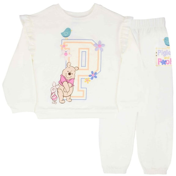 Disney Clothes Baby Girls Pant Set – Lilo & Stitch, Princess, Minnie Mouse, Aristocats Marie, Toy Story, Princess Ariel & Winnie the Pooh Outfit Set with Long Sleeve & Pants (12M–24M)