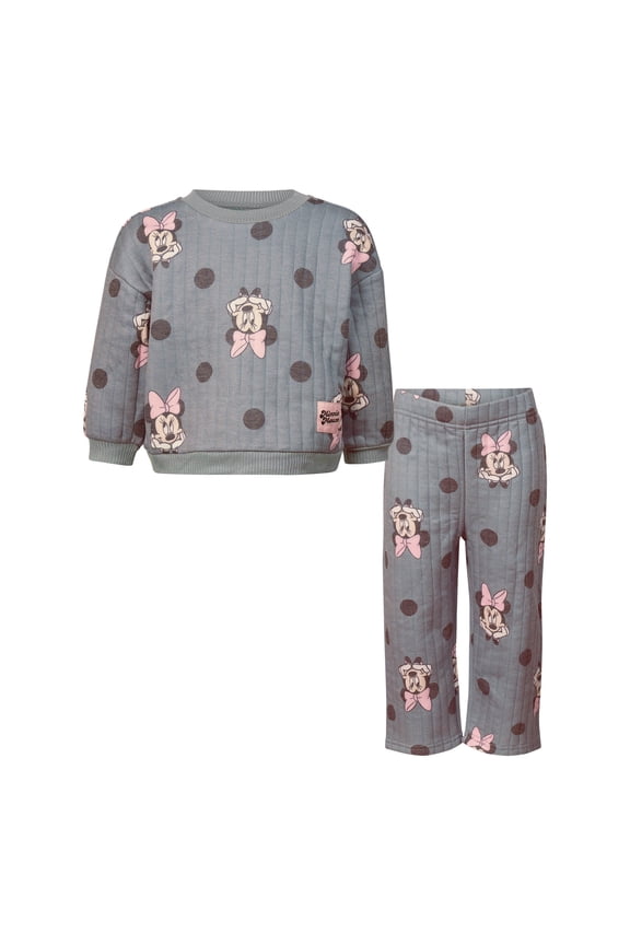 Clothes Baby Girls Printed Fleece Sweatshirt and Pants Set – Minnie Mouse, Marie, Stitch, Pooh & Toy Story Outfit Set (12M–24M)