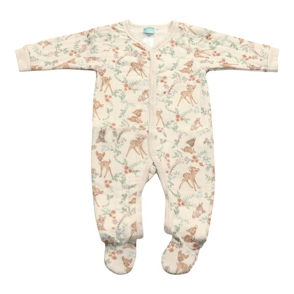 Disney Clothes Baby Girls Quilted Footie Coveralls Winnie the Pooh, Bambi and Marie Printed Onesie (0/3M-6/9M)
