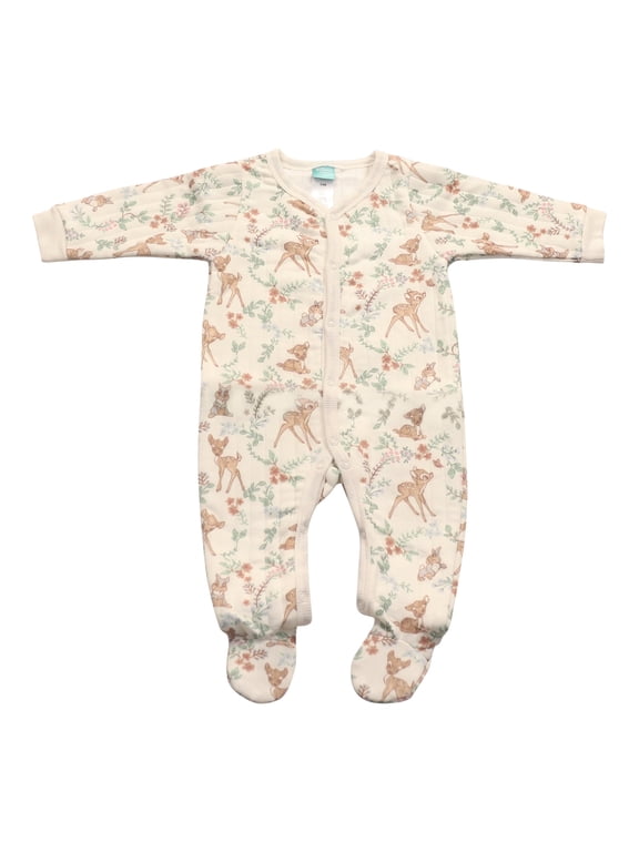 Clothes Baby Girls Quilted Footie Coveralls Winnie the Pooh, Bambi and Marie Printed Onesie (0/3M-6/9M)