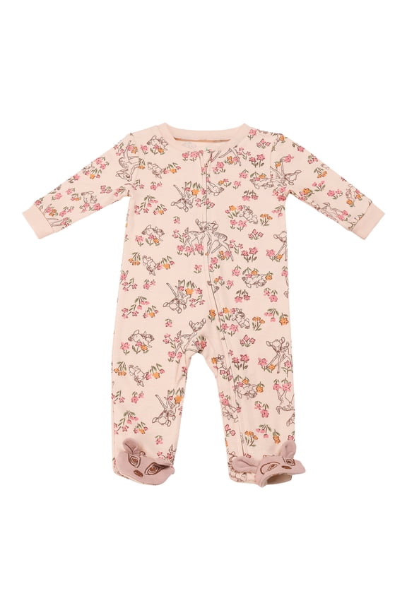 Clothes Baby Girls Quilted Footie Coveralls Winnie the Pooh, Bambi and Marie Printed Onesie (0/3M-6/9M)