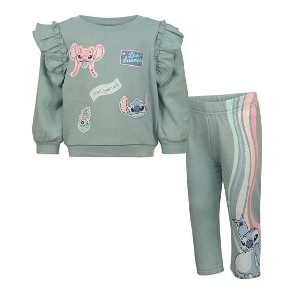 Disney Clothes Baby Girls Sweatshirt & Pants Set – Jessie, Winnie the Pooh, Marie, Lilo & Stitch, Minnie Mouse Outfit Set (12M–24M)