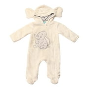 Disney Clothes Baby Boy Hooded Pram Suit - Newborn Fleece Coverall Footies with Ears Mickey Mouse, Winnie the Pooh, and Dumbo Infant (0/3M–6/9M)